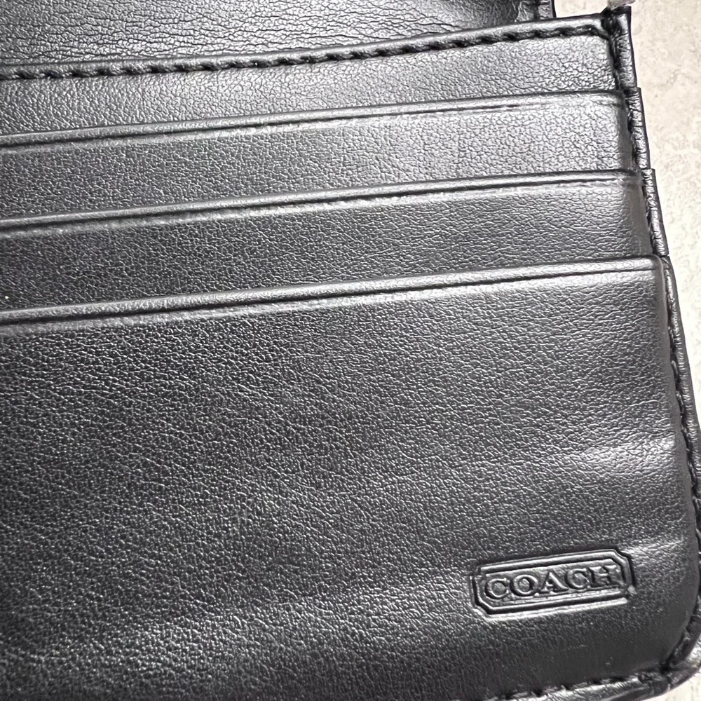 Coach Ashley Leather Slim Black Envelope Wallet